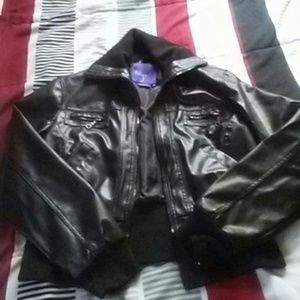 Black leather jacket